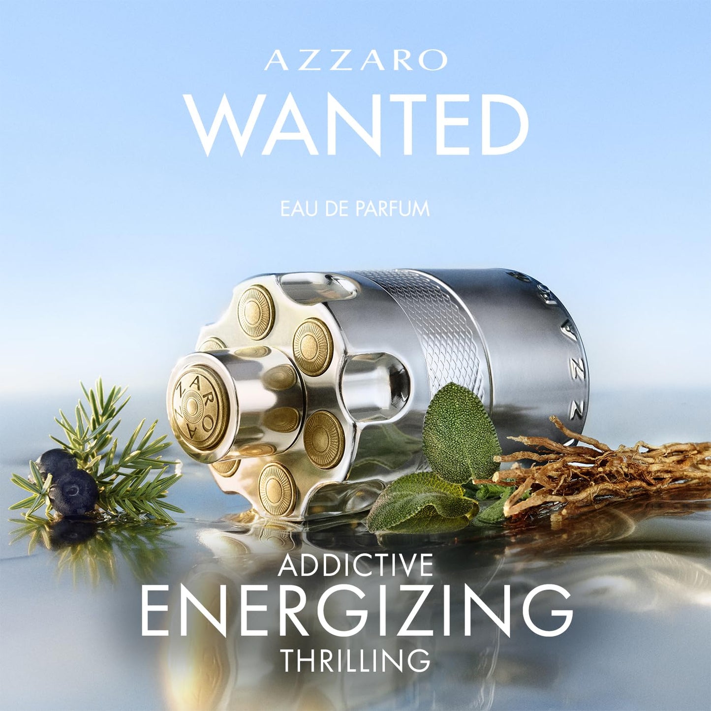 Azzaro Wanted Eau de Parfum - Energizing & Intense Mens Cologne - Woody, Aromatic & Spicy Fragrance - Fresh Notes of Juniper Berries, Sage, Vetiver - Lasting Wear - Luxury Perfumes for Men